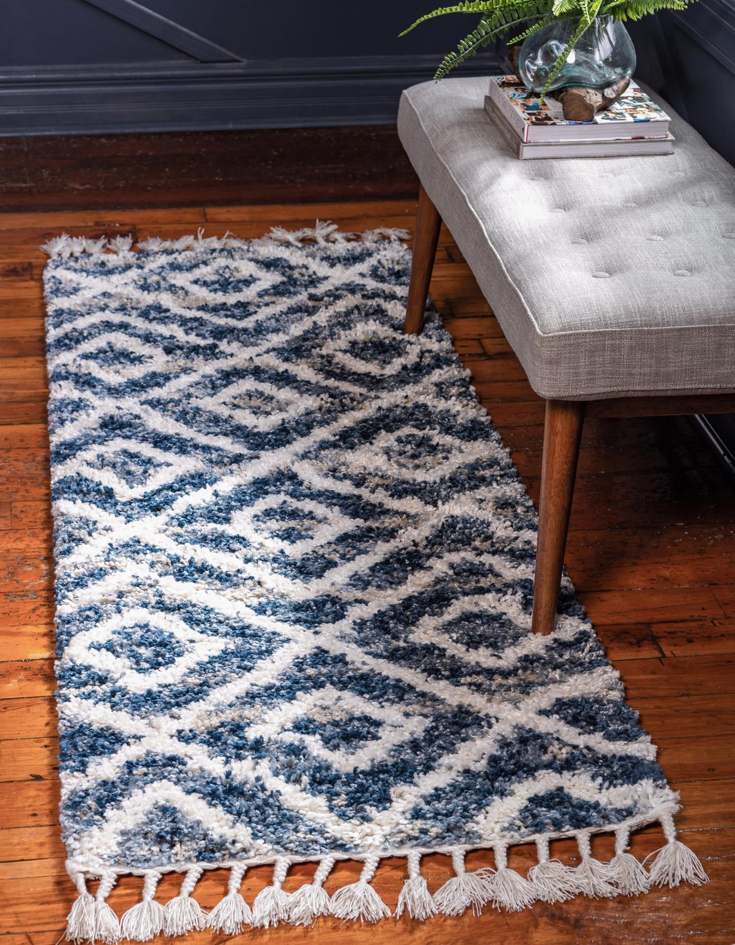 Teppich "Top Shag" Läufer Blau 80x250 cm