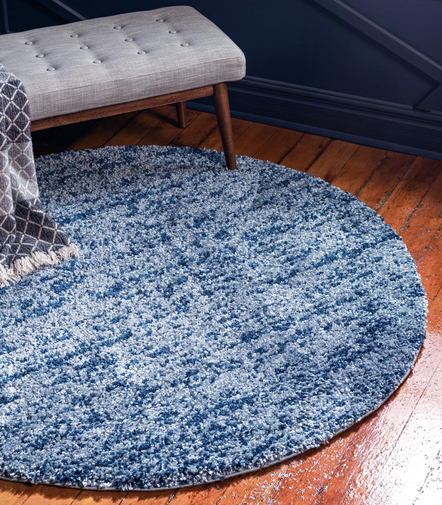Teppich "Top Shag" Rund Blau 100x100 cm
