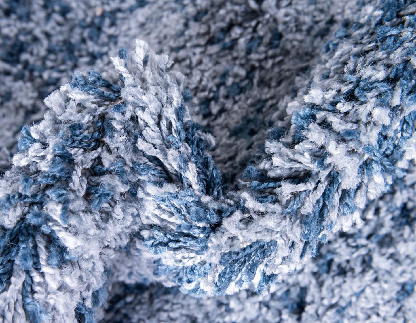 Teppich "High Shaggy" Läufer Blau 80x250 cm