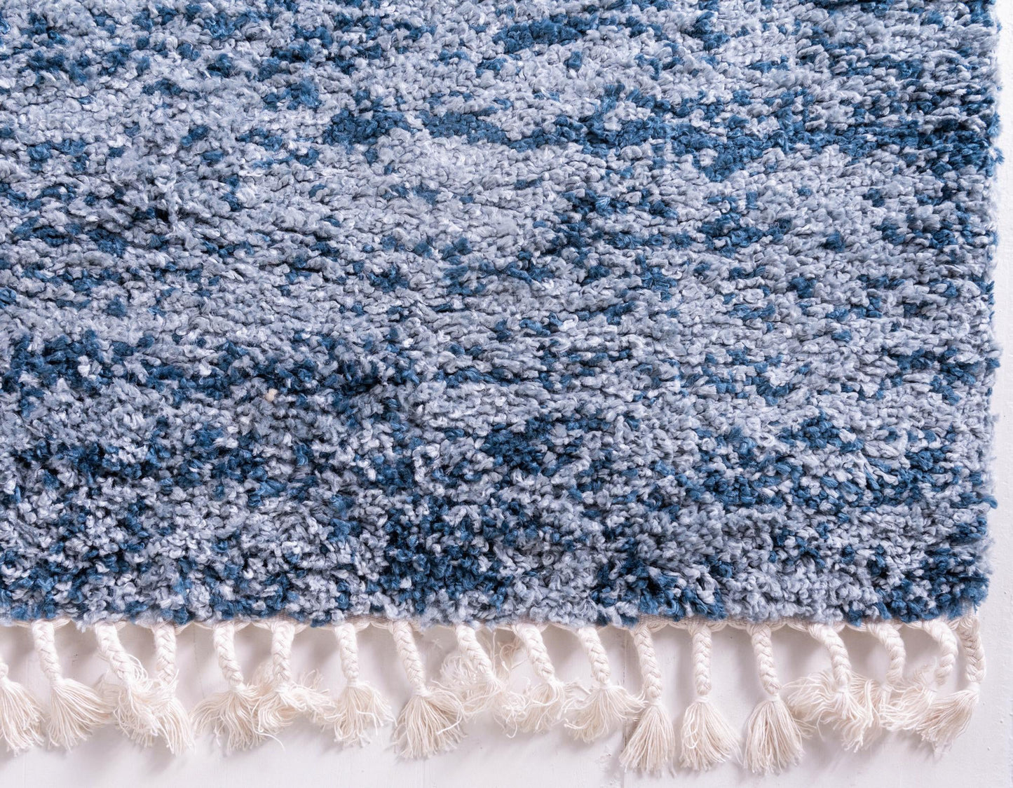 Teppich "High Shaggy" Läufer Blau 80x250 cm