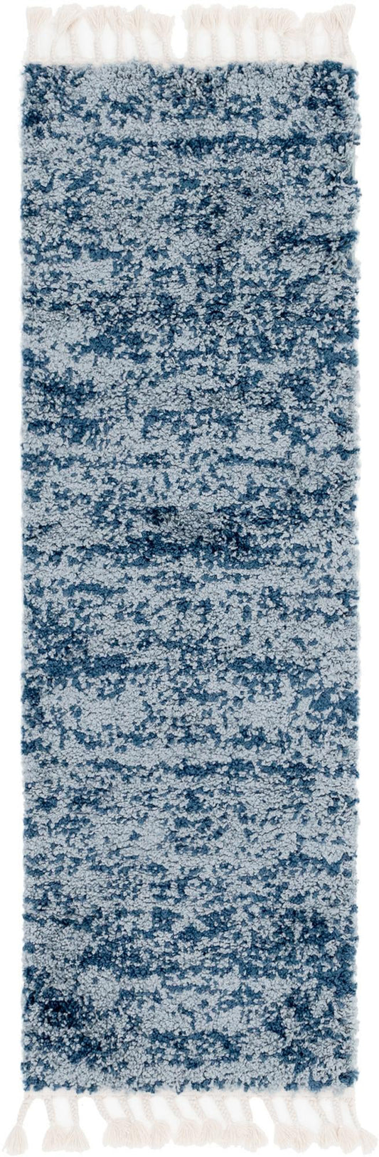 Teppich "High Shaggy" Läufer Blau 80x250 cm