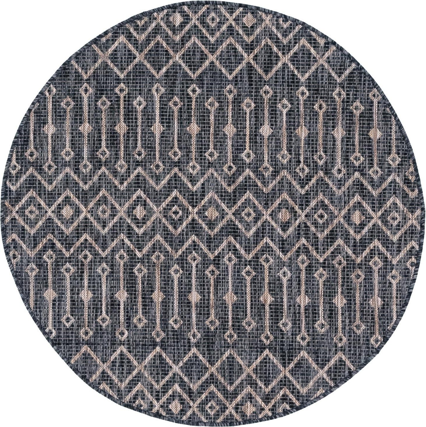 Teppich "OUTDOOR CIATO" Rund Holzkohle Grau 120x120 cm