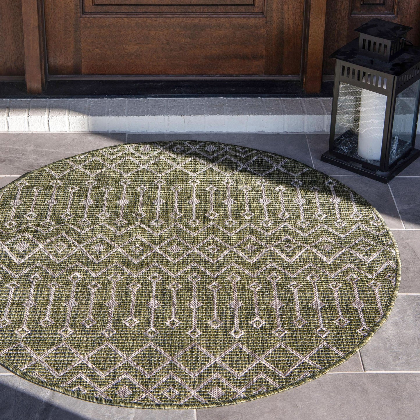 Teppich OUTDOOR CIATO Rund Grün 120x120 cm