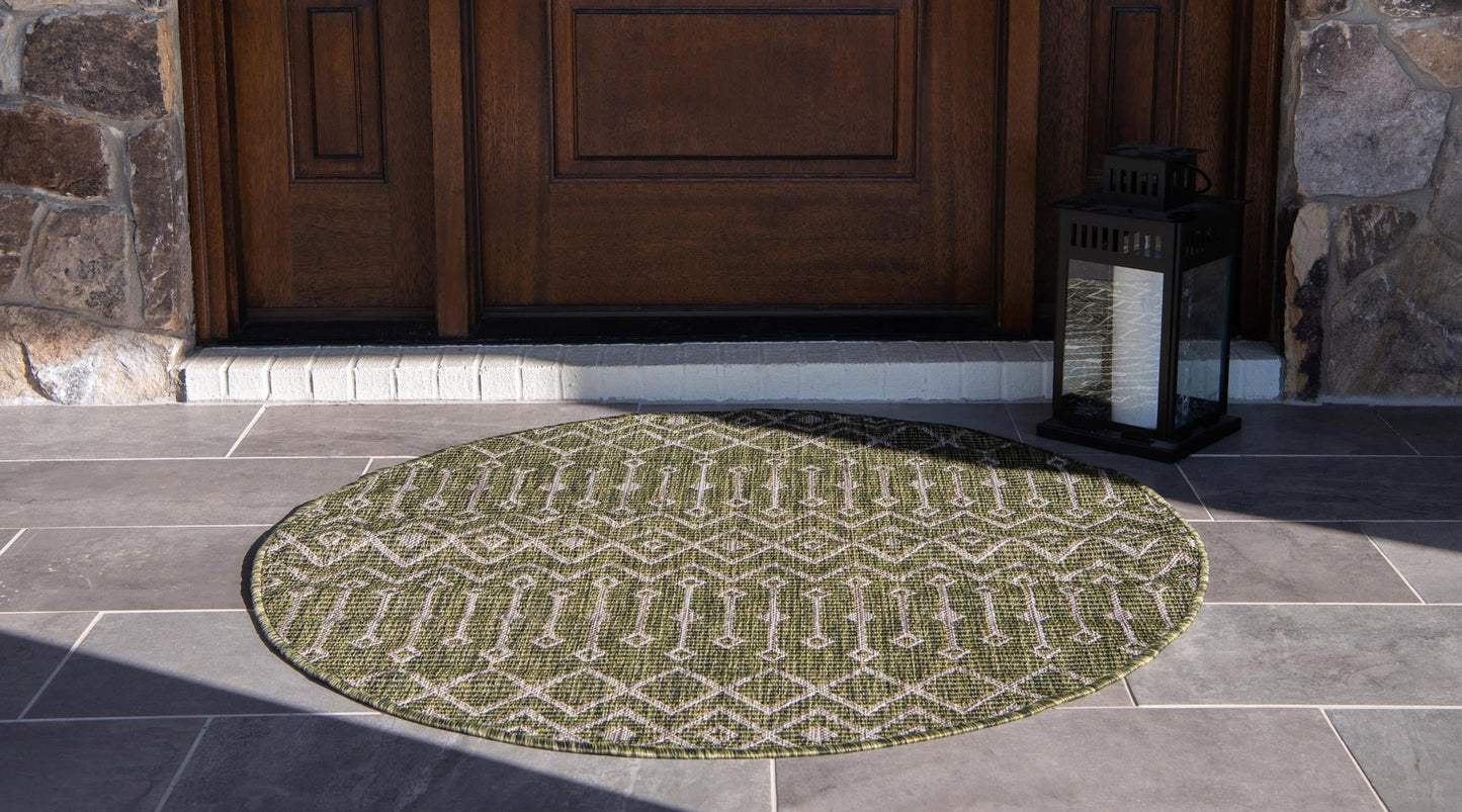 Teppich OUTDOOR CIATO Rund Grün 120x120 cm