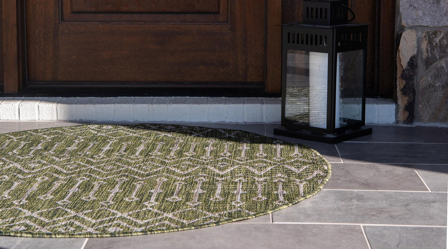 Teppich OUTDOOR CIATO Rund Grün 120x120 cm