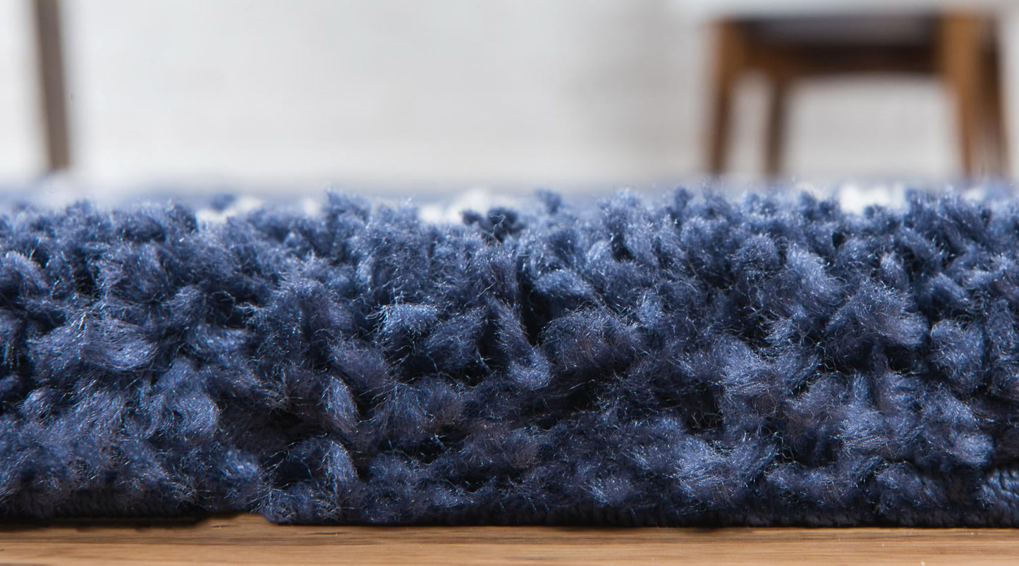 Teppich "MARA Shaggy" Rund Marineblau 150x150 cm