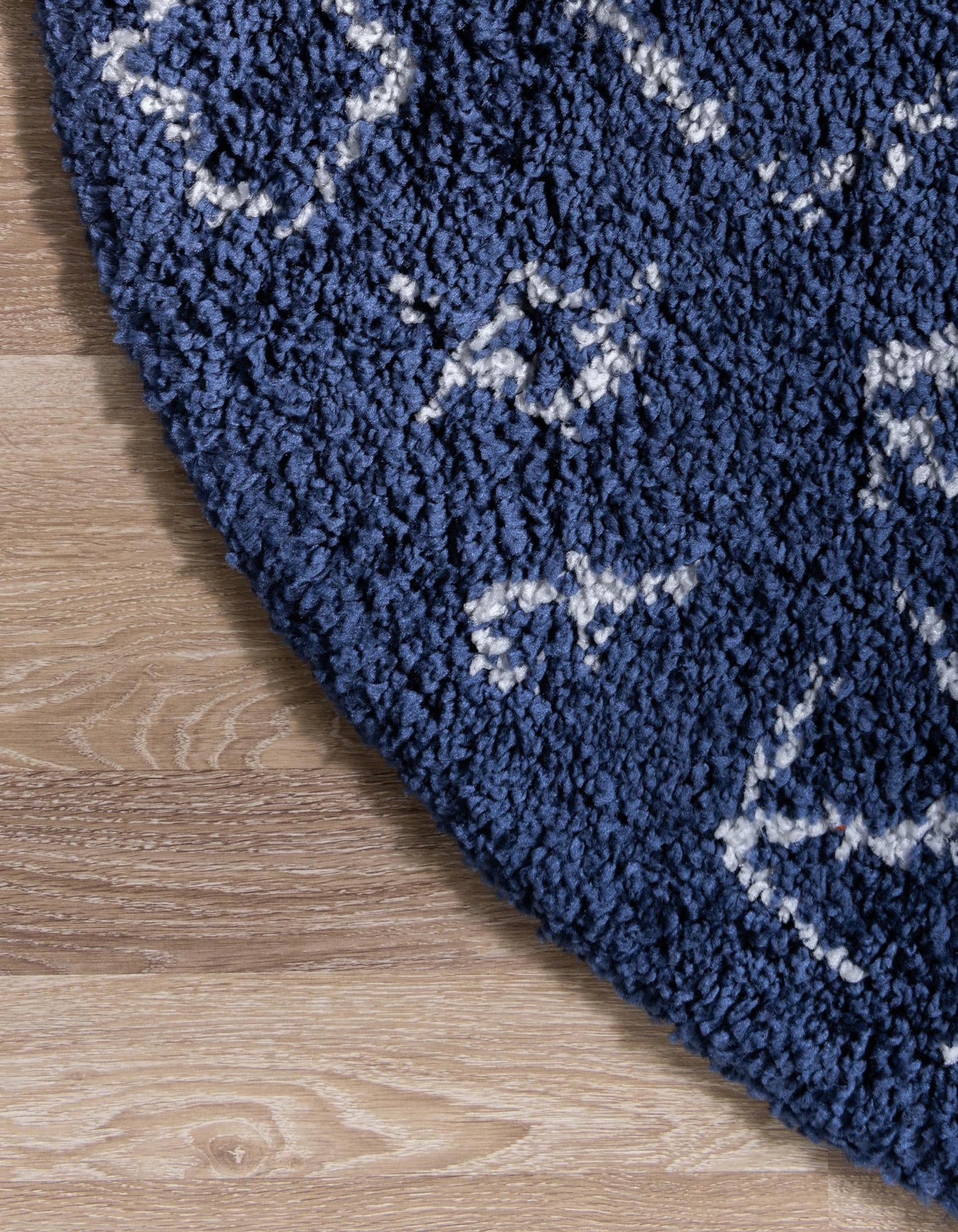 Teppich "MARA Shaggy" Rund Marineblau 150x150 cm