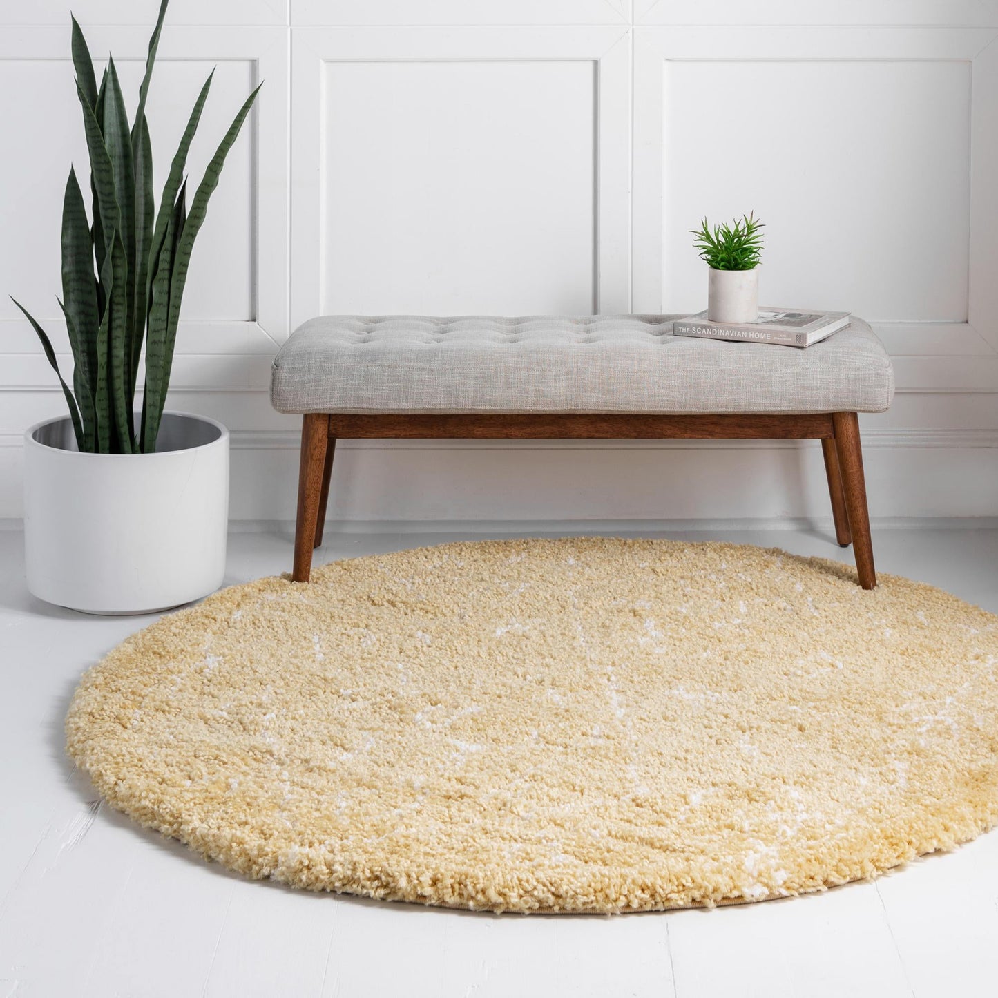 Teppich "MARA Shaggy" Rund Gelb 150x150 cm
