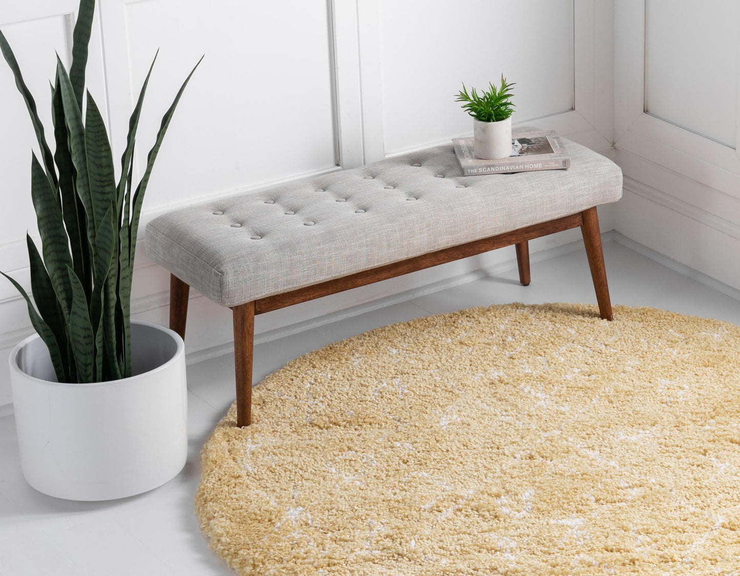 Teppich "MARA Shaggy" Rund Gelb 150x150 cm