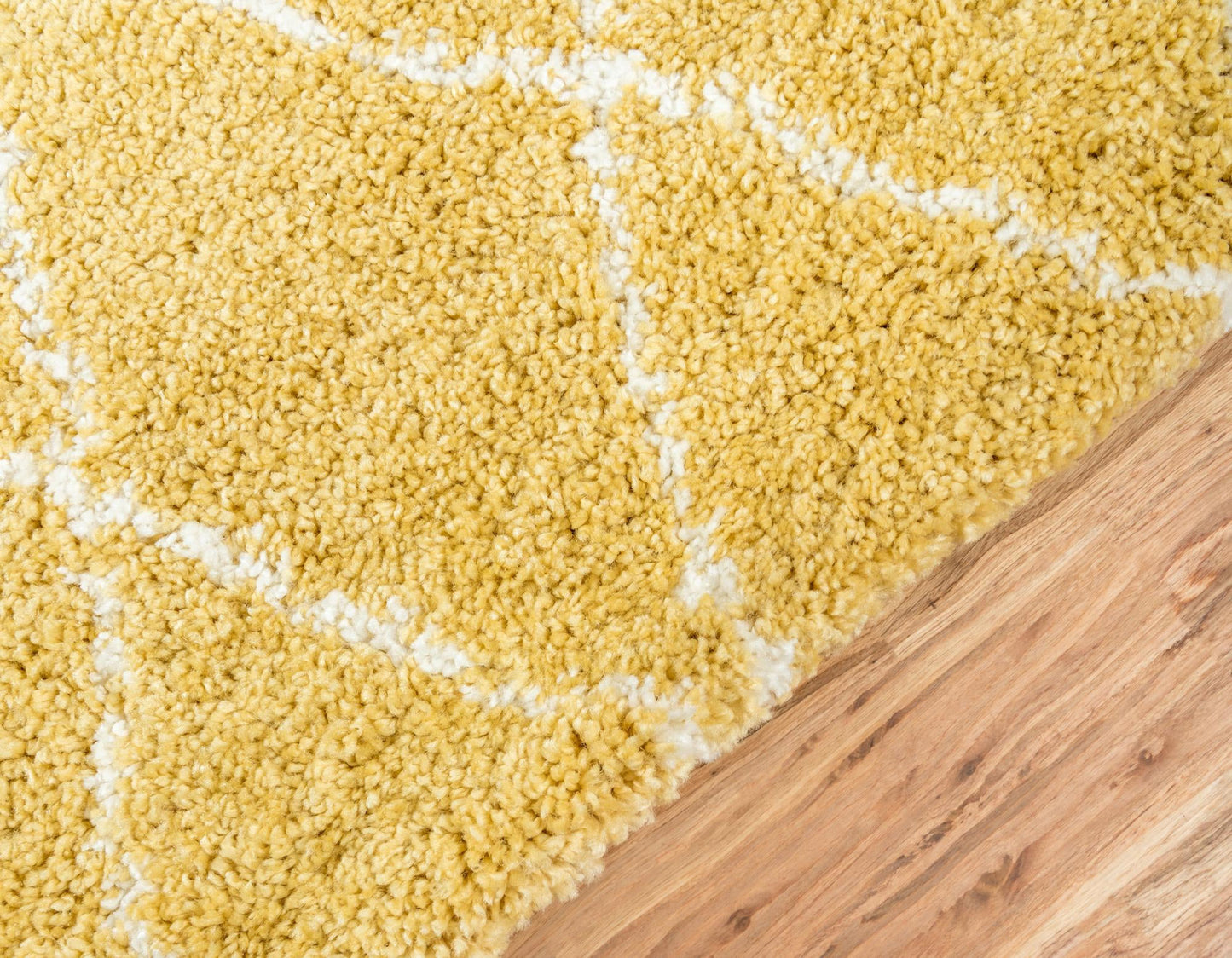 Teppich MARA Shaggy Läufer Gold-Gelb 80x185 cm