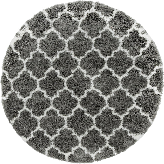 Teppich "MARA Shaggy" Rund Grau-Grün 150x150 cm