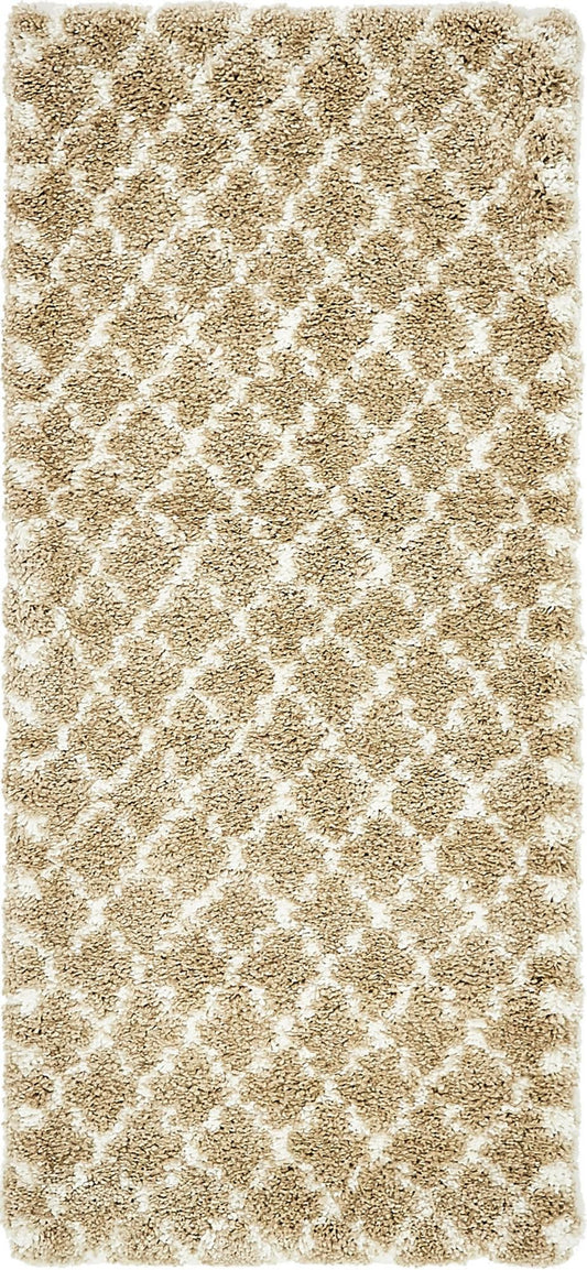 Teppich "MARA Shaggy" Läufer Beige-Grau  80x185 cm