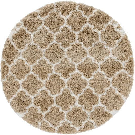 Teppich "MARA Shaggy" Rund Beige-Grau 150x150 cm