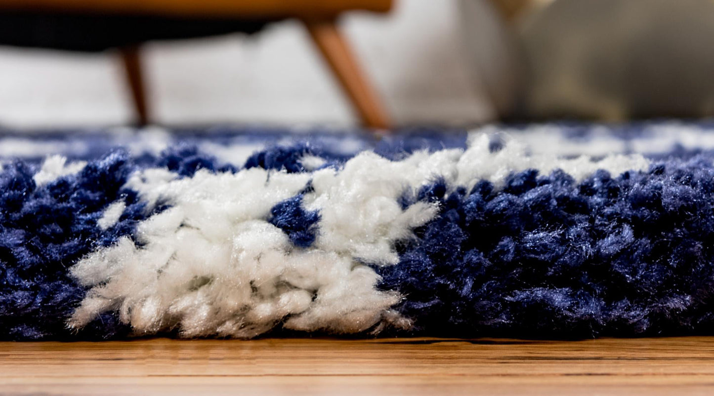 Teppich MARA Shaggy Läufer Ultra-Marineblau 80x305 cm