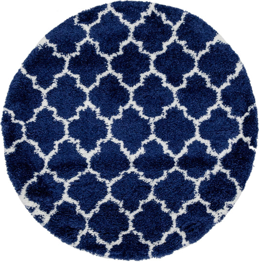 Teppich "MARA Shaggy" Rund Ultra-Marineblau 150x150 cm