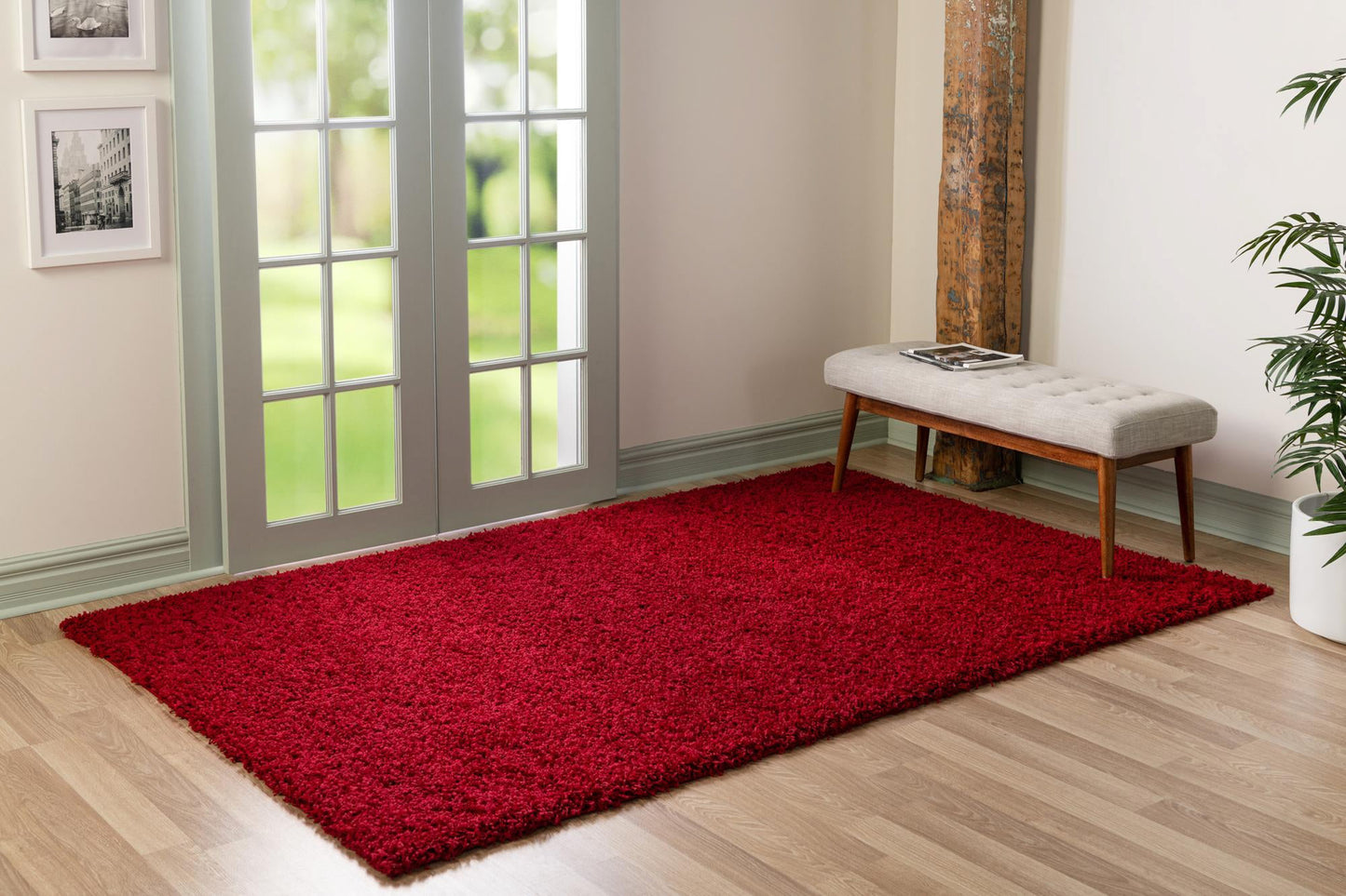 Teppich "HIGH-FLOR" Rechteckig Kirschrot diverse Größen