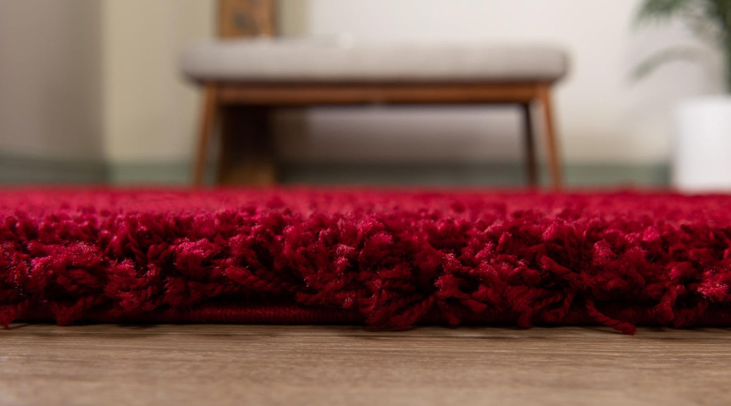 Teppich "HIGH-FLOR" Rechteckig Kirschrot diverse Größen