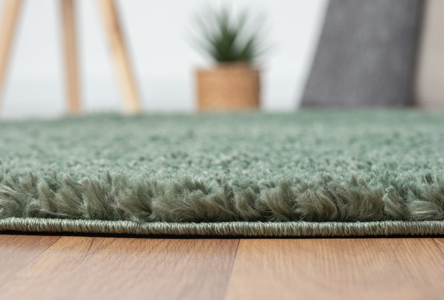 Hochflor Teppich SHAGGY hellgrün rund diverse Größen
