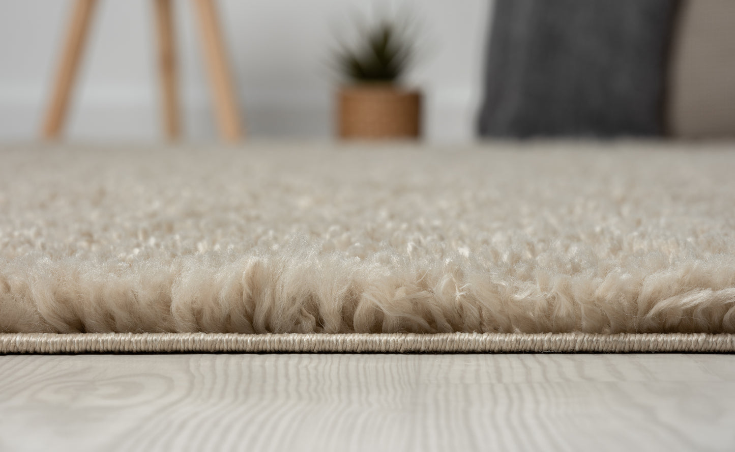 Hochflor Teppich SHAGGY beige rechteckig diverse Größen