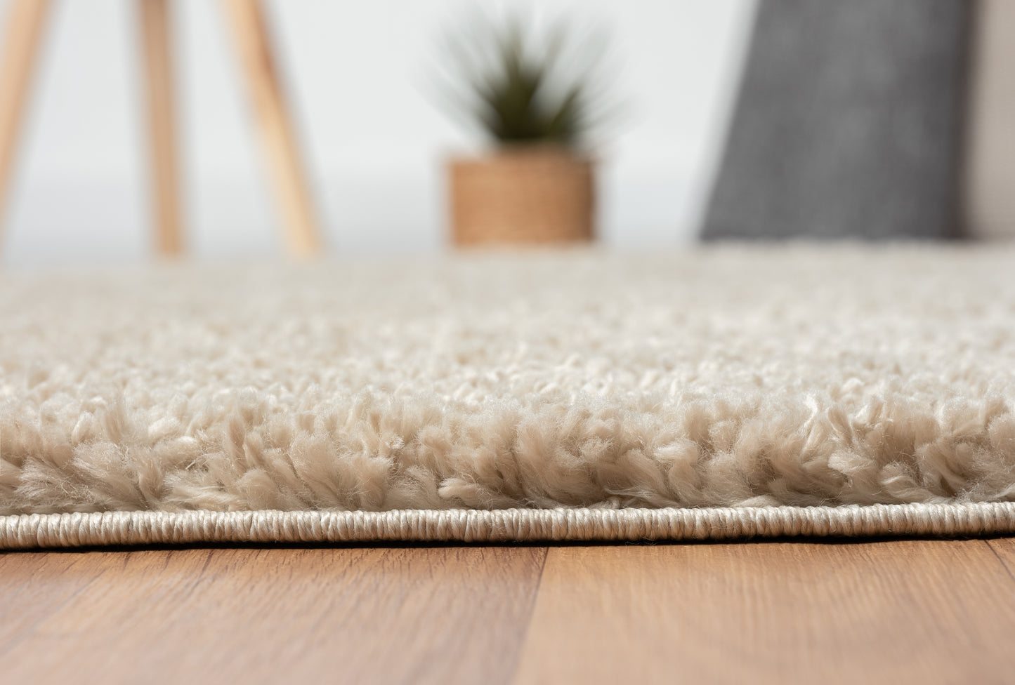 Hochflor Teppich SHAGGY beige rund diverse Größen