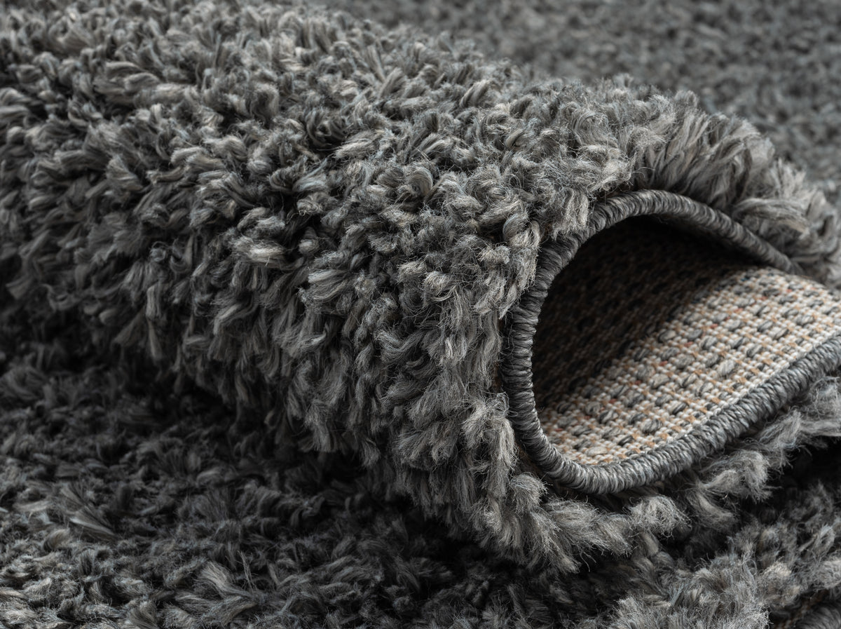 Hochflor Teppich SHAGGY grau rechteckig diverse Größen – LebensWohnArt
