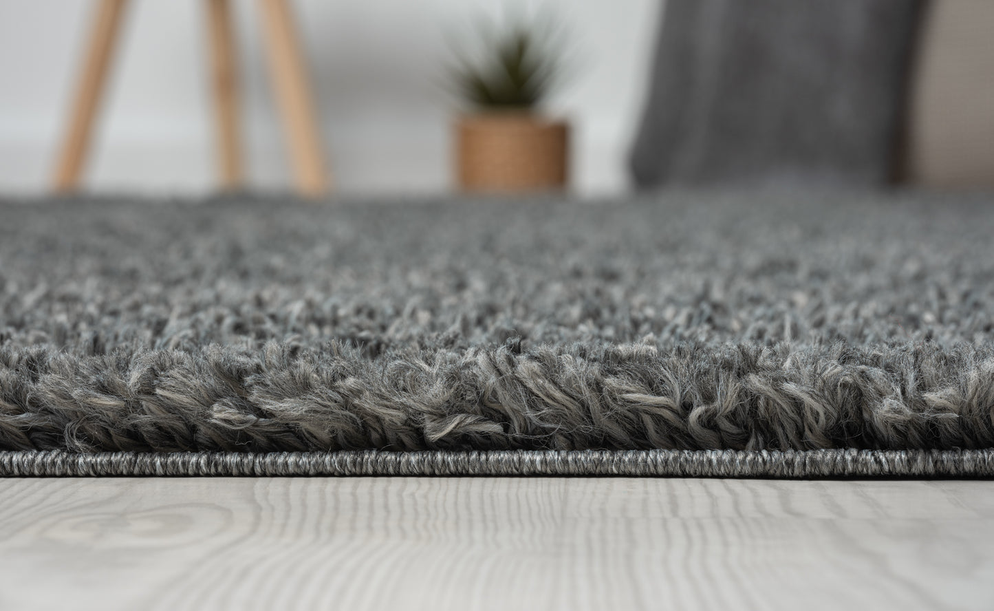 Hochflor Teppich SHAGGY grau rechteckig diverse Größen