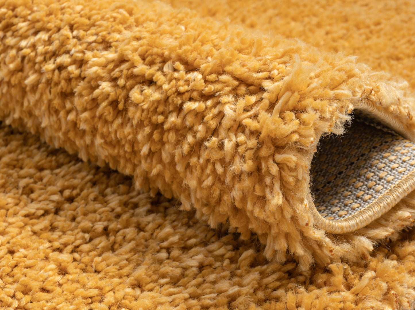 Hochflor Teppich SHAGGY goldgelb rechteckig diverse Größen