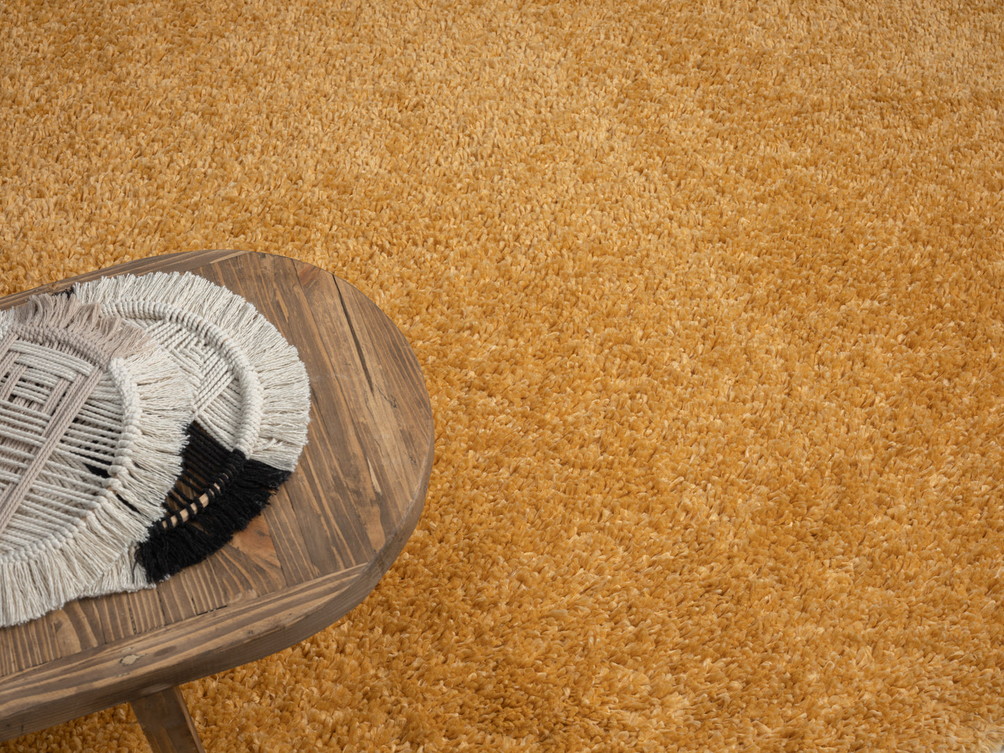 Hochflor Teppich SHAGGY goldgelb rechteckig diverse Größen
