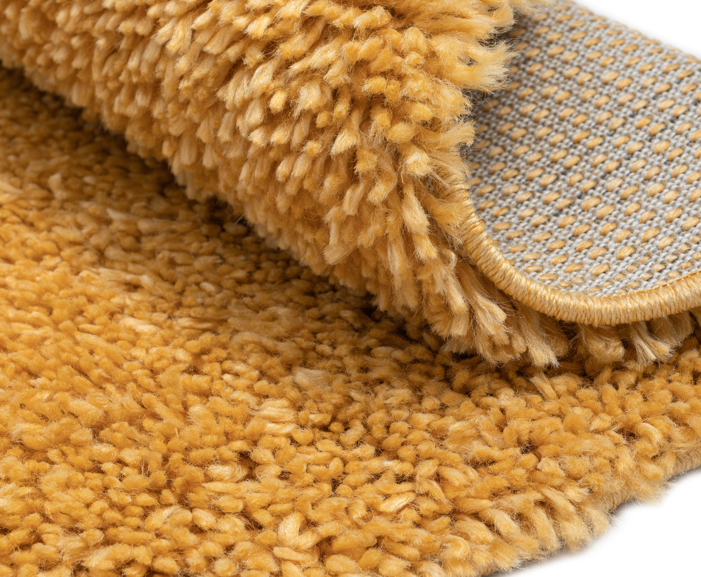 Hochflor Teppich SHAGGY goldgelb rund diverse Größen