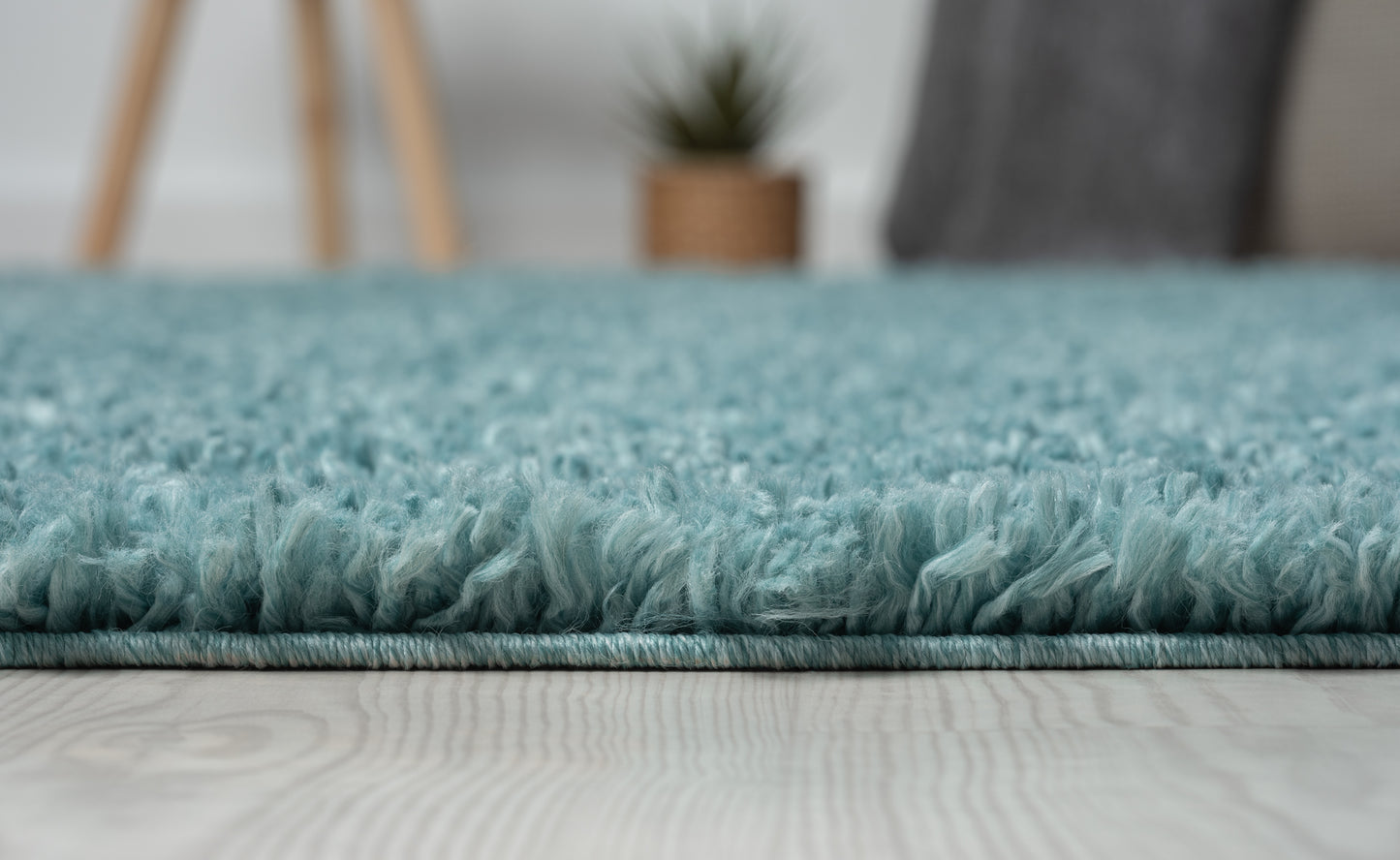 Hochflor Teppich SHAGGY hellblau rechteckig diverse Größen