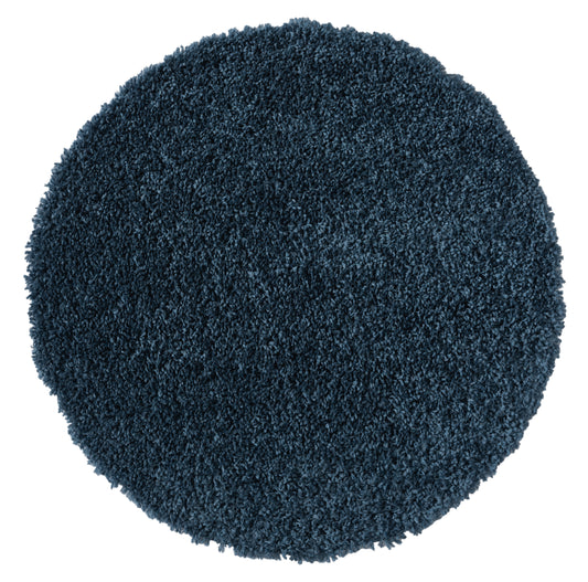 Hochflor Teppich SHAGGY dunkelblau rund diverse Größen