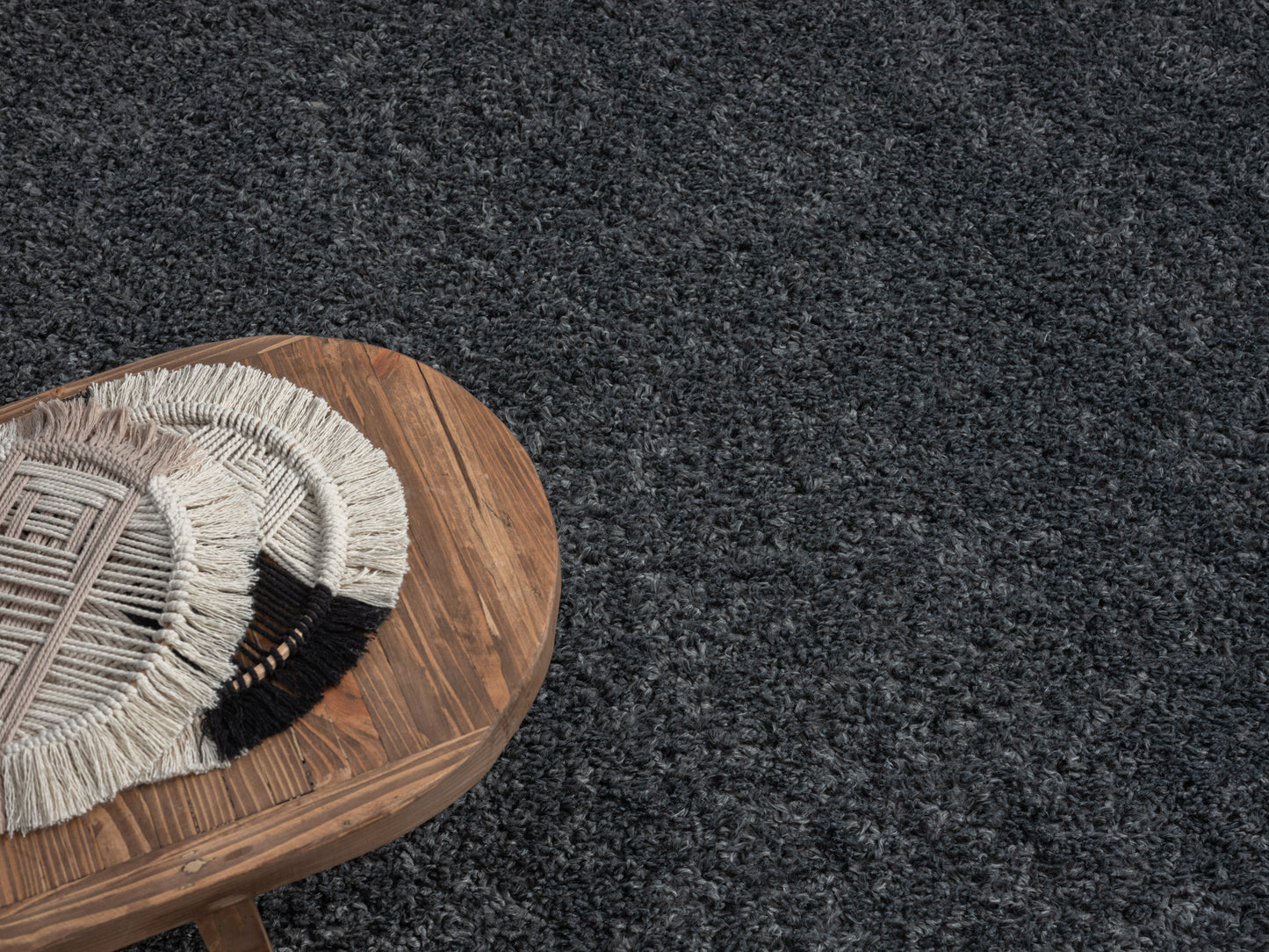 Hochflor Teppich SHAGGY dunkelgrau rechteckig diverse Größen