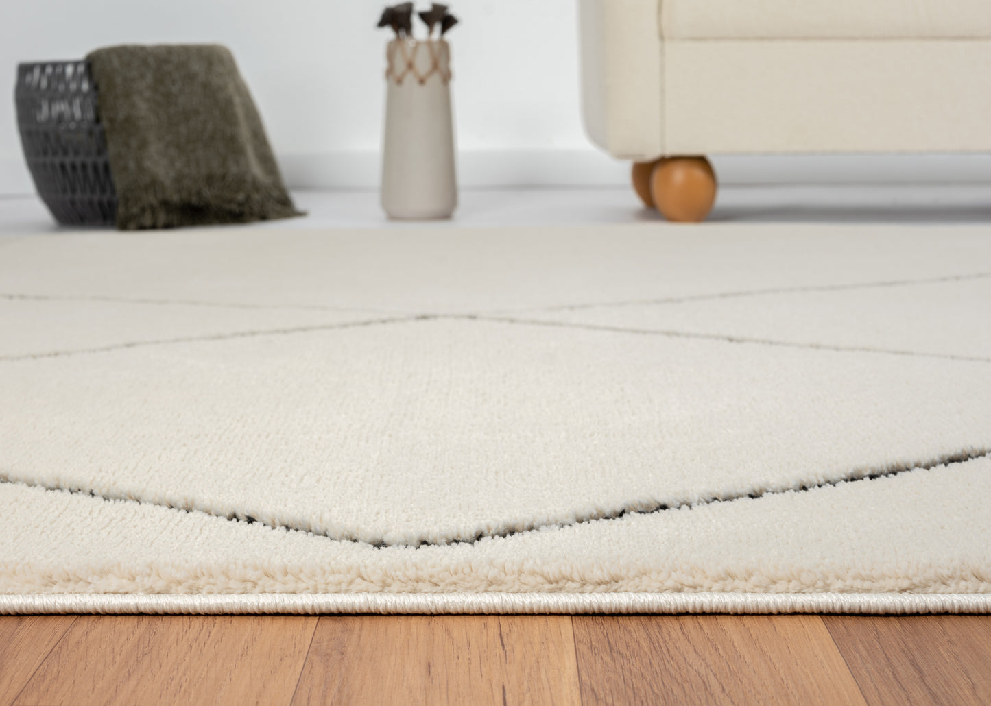 Teppich ORIENTAL-String rechteckig weiss diverse Größen