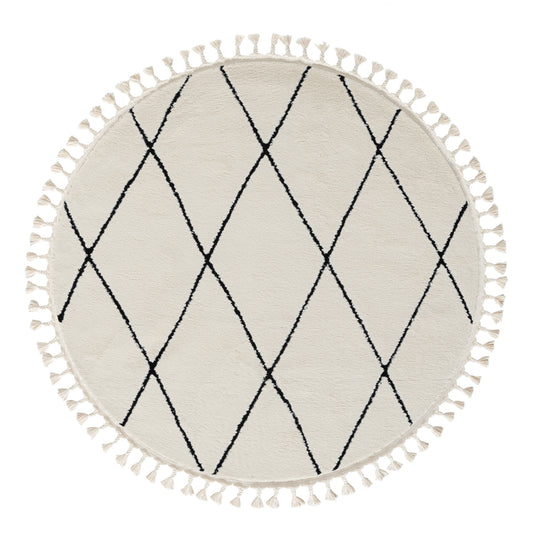 Teppich ORIENTAL-Structure rund weiss diverse Größen