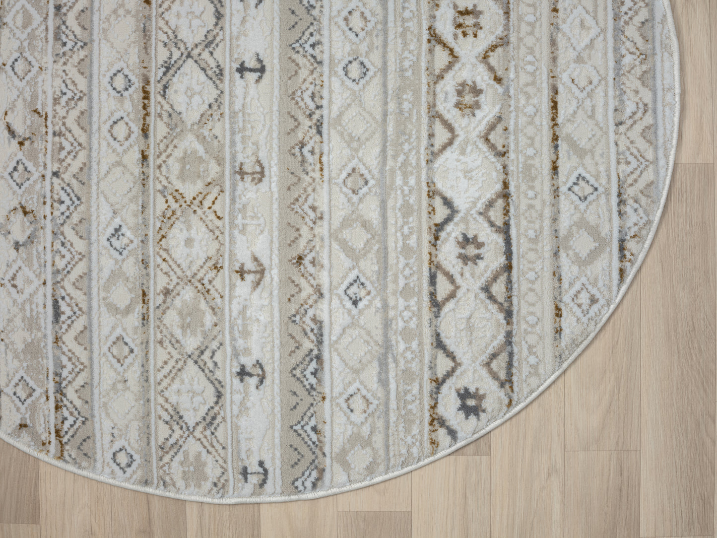 Teppich NOMAD rund Creme-Multi 120 x 120 cm