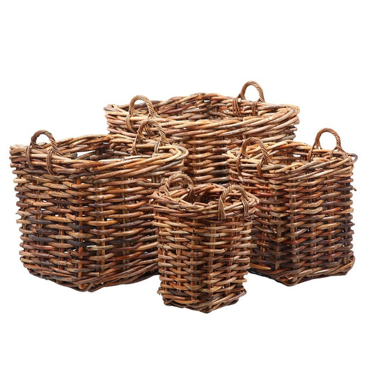 Dickes CL Rattan Korb CESTINO natural 70x70cm Griffe Pflanzkorb