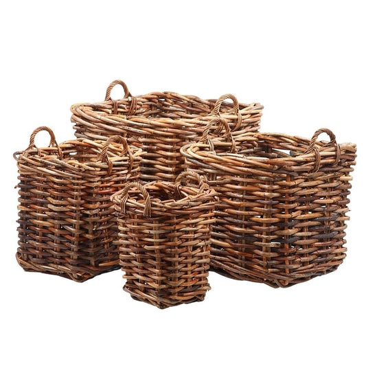 Dickes CL Rattan Korb CESTINO natural 50x50cm Griffe Pflanzkorb