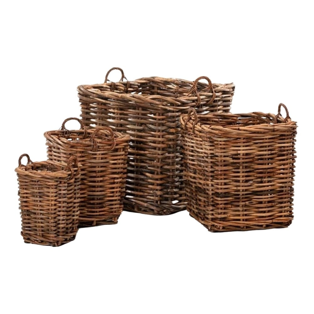 Dickes CL Rattan Korb CESTINO natural 40x40cm Griffe Pflanzkorb