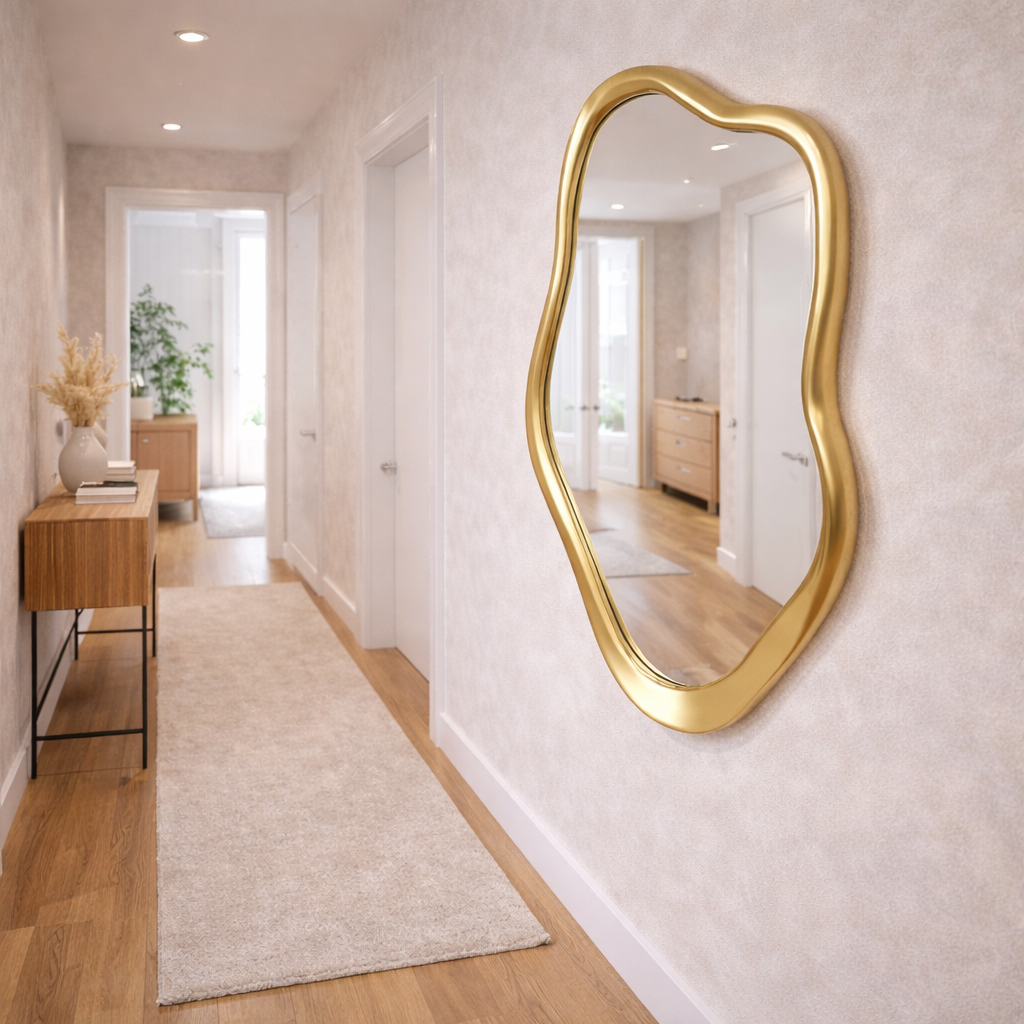 Design Wandspiegel PRINCESS 100cm Gold variabel aufhängbar