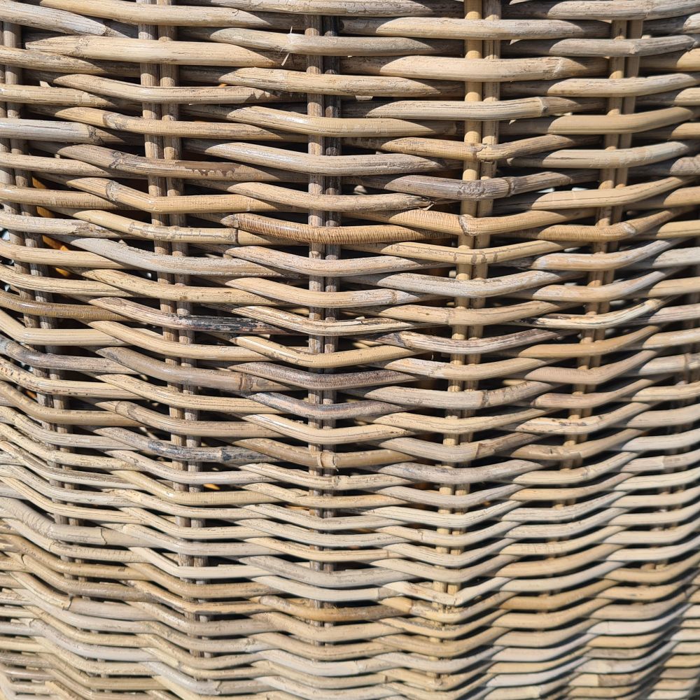 Gemütlicher Rattan Sessel CIRCLE Natural Grey