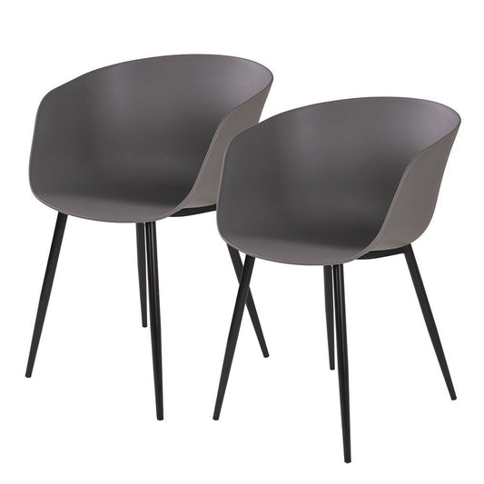 Design Stuhl 2er Set DAVOS grau Schalensitz