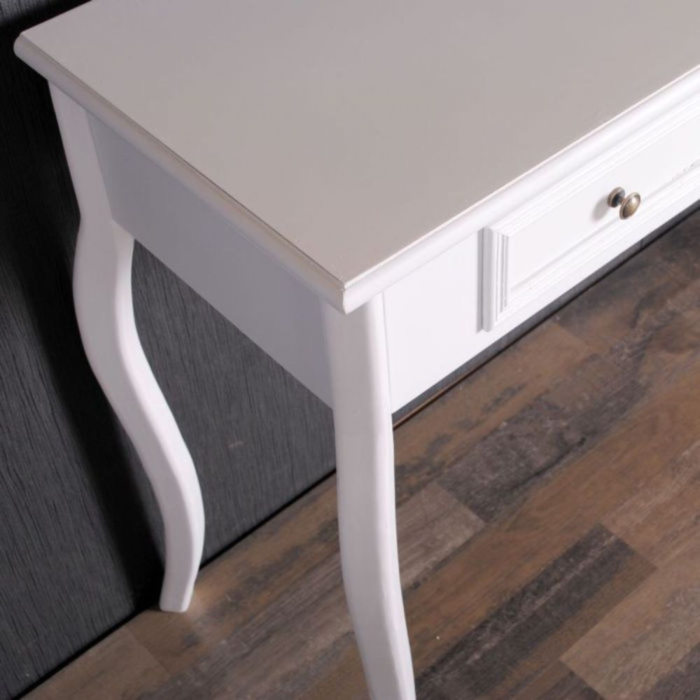 Landhaus Konsolentisch VALARIE 120cm weiss 3 Schubladen