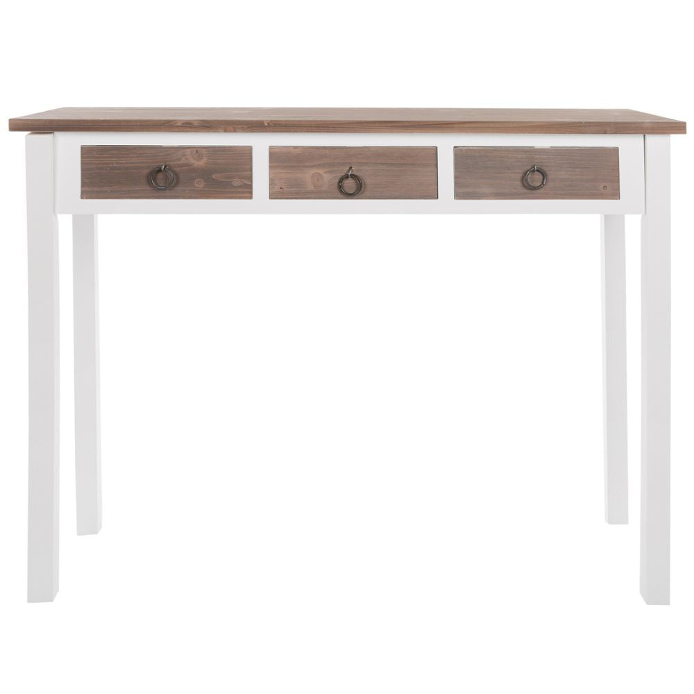 Landhaus Konsole mit 3 Schubladen ADRIA weiss-braun 105cm