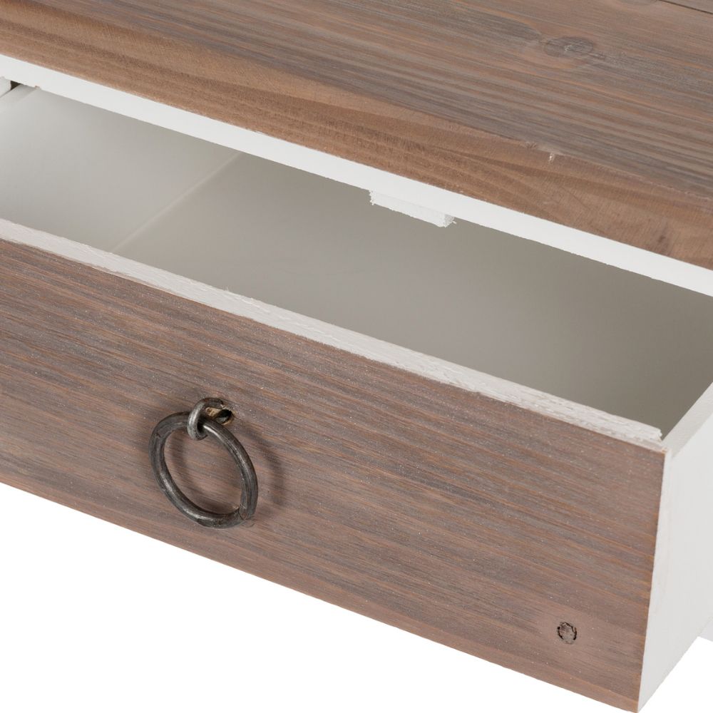 Landhaus Konsole mit 3 Schubladen ADRIA weiss-braun 105cm