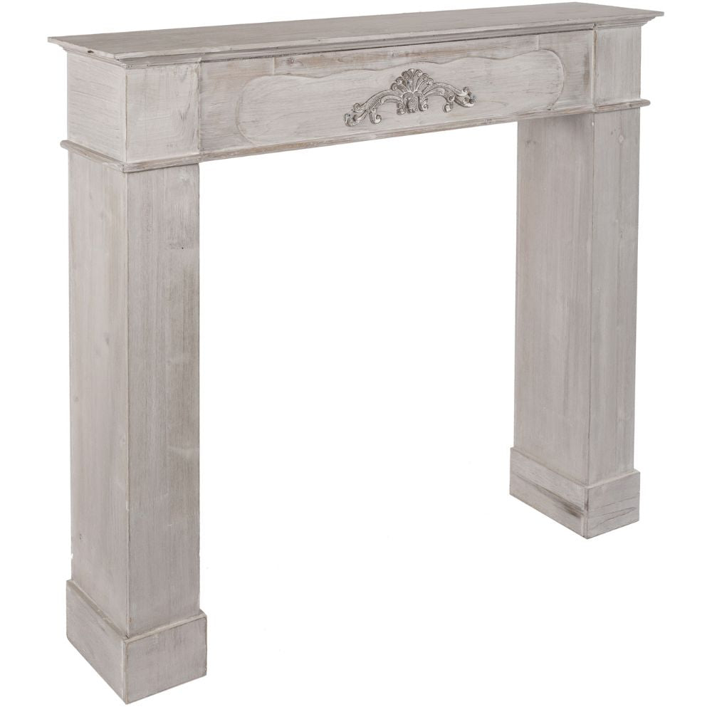 Landhaus Kaminumrandung CORA 108cm grau-braun Kaminsims