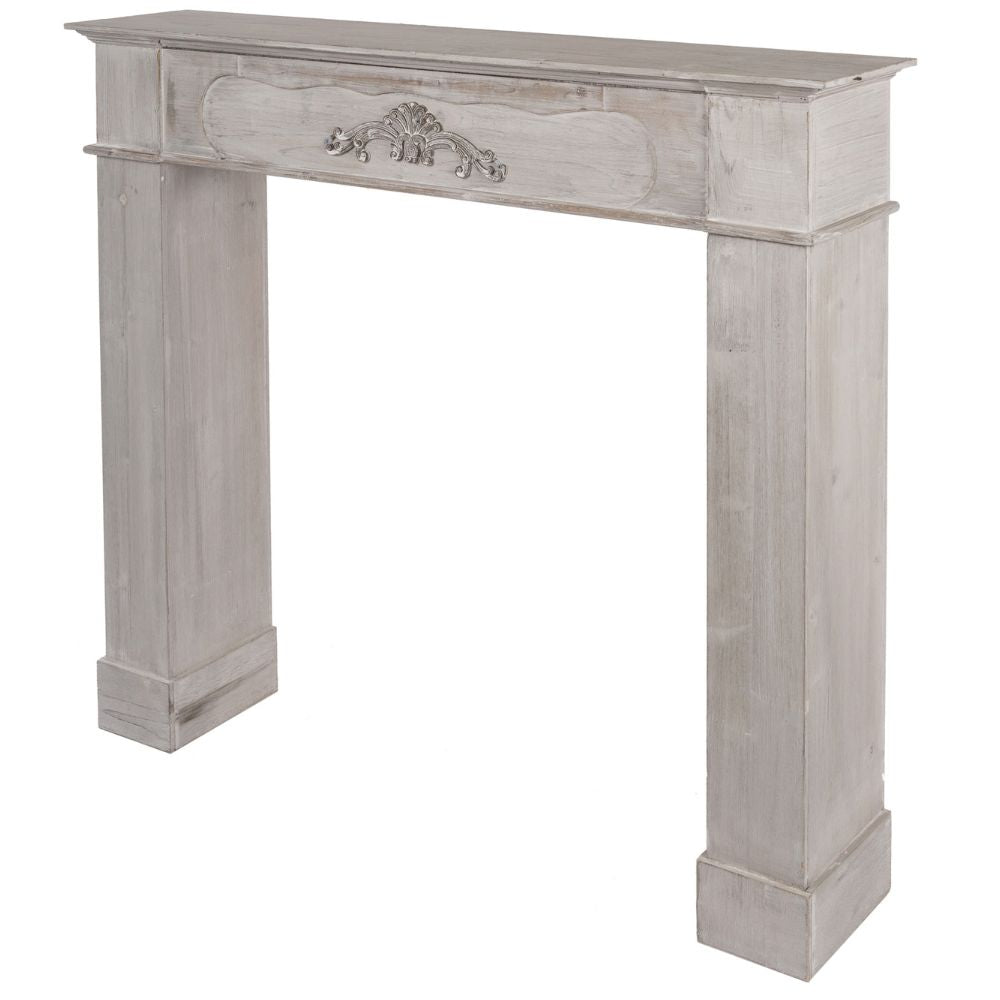 Landhaus Kaminumrandung CORA 108cm grau-braun Kaminsims