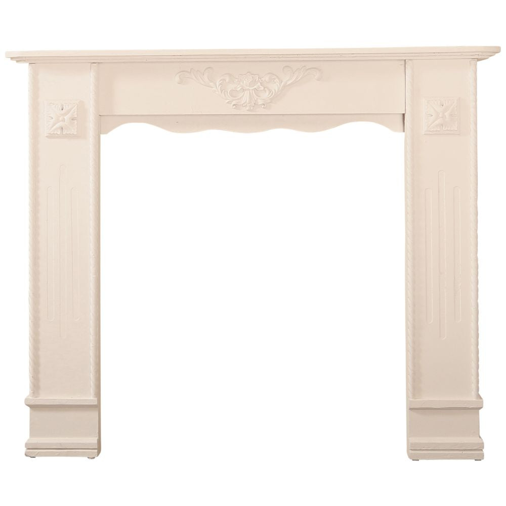 Landhaus Kaminumrandung CARA 122cm antik-weiss Kaminsims