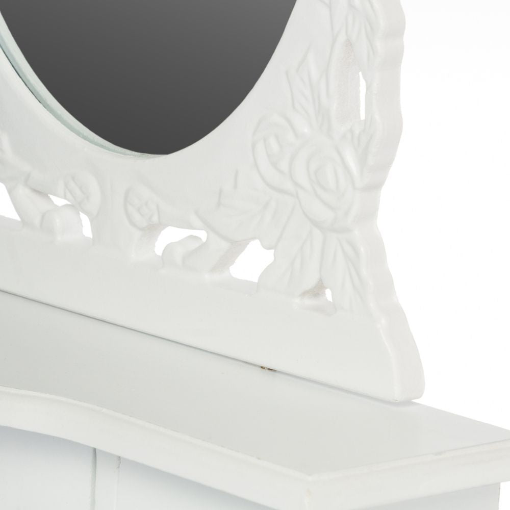 Romantische Spiegelkommode LEVANA weiß 47cm Schubladen