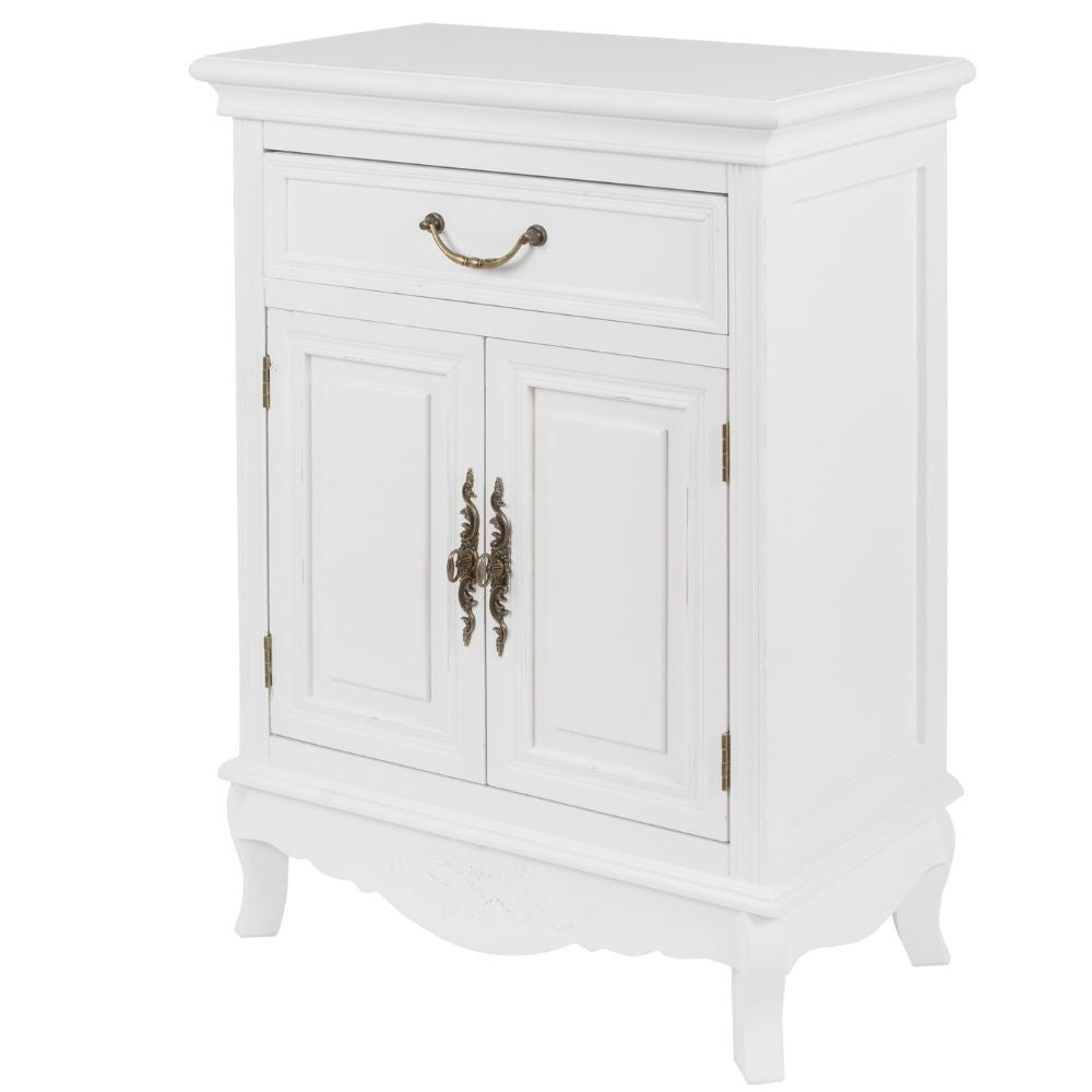 Romantische Kommode AMORE weiss H75cm Landhaus Shabby-Chic