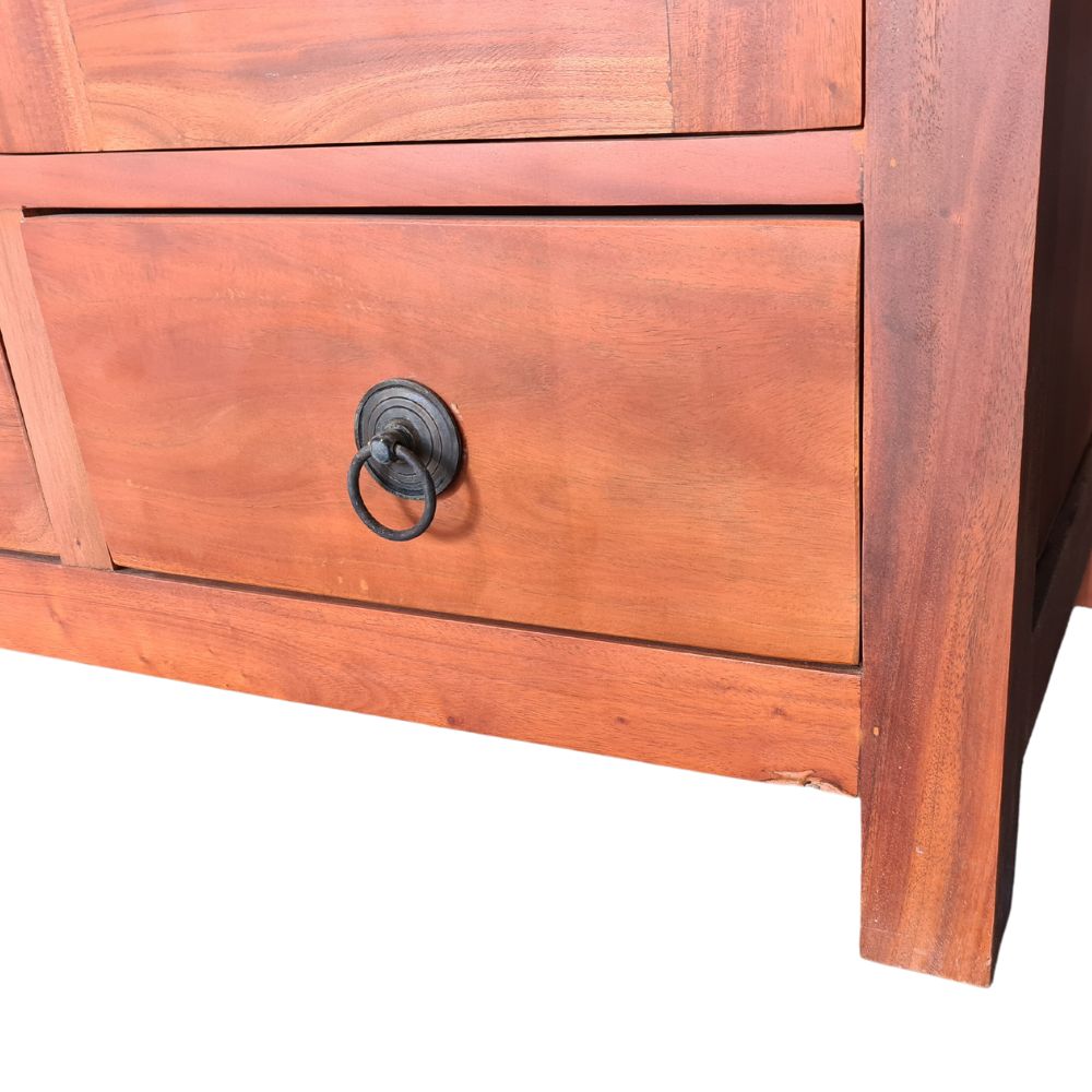 Massivholz Büffet-Schrank IMPRESS Mahagoni 175cm Antik Natural